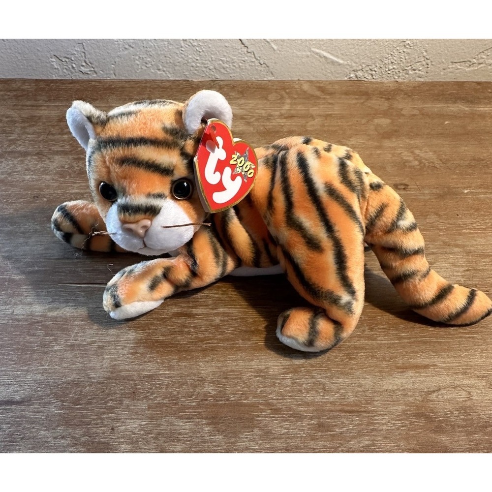 Ty Beanie Babies 2000 India Tiger Retired cat plush stuffed animal toy